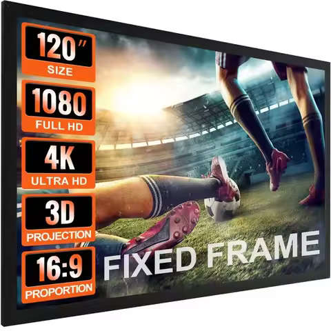 16:9 Fixed Frame Projector Screen for 4K HDTV Movie Theater Experience