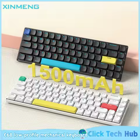 Xinmeng C68 Low Profile Mechanical Keyboard Wireless Thri-Mode Bluetooth Lightweight Portable Mute A