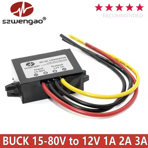 Szwengao Mini Converter 15-80V 24V 36V 48V 60V 72V 80V to 12V Wide Input Voltage DC-DC Converter for