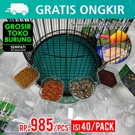 SEMPATI GROSIR Cepuk 4 Model Sempati Ceper Perpack Isi 40 Pcs Wadah Tempat Makan Pakan Minum Burung Lovebird Kenari