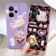 Silicone Realme 14 14T 5g 2025 C75 C75x Note 60 60x Casing Protect Camera Motif Bear Fashion Case