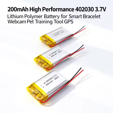 200mAh High Performance 402030 3.7V Lithium Polymer Battery for Smart Bracelet Webcam Pet Training T