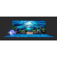 3d painting. stickers for aquariums, arowana fish tanks (back painting)