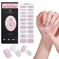 French Gradient gel Manicure Stickers Semi-Curing UV nail Stickers Green Onion Smudge Lighting gel n