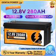GENTAI POWER LifePo4 Battery 12V 100Ah Lithium Battery 12V 280AH Solar Battery 12V  24V built in BMS