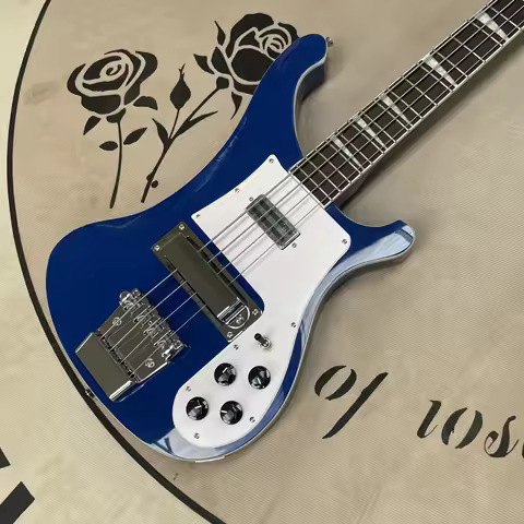 4-String Electric Bass 4003 Bass Guitar Blue Bass Rosewood Fingerboard White Hardware Bass Guitar