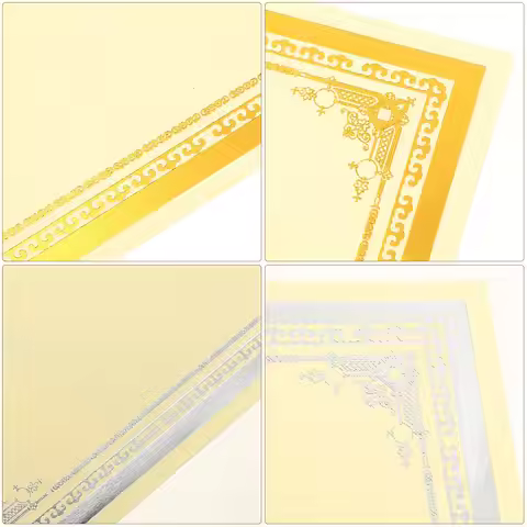 Best Seller 8Pcs A4 Blank Certificate Papers,Gold/Silver Foil Border Honor/Diploma Sheets (4 Gold + 