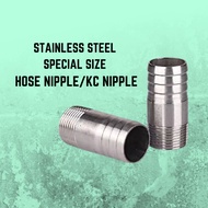 STAINLESS STEEL FITTINGS HOSE NIPPLE/KC NIPPLE (SPECIAL SIZE) MALE THREADED AND HOSE CONNECTOR JOINT