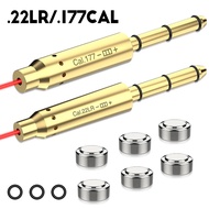 .22LR/.177Cal Red  Bore Sight with 6 Batteries Rubber Ring End Barrel Bore Sighter for Scope Sightin