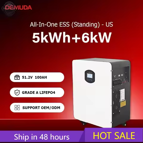 6kW 5kWh 51.2V All-in-One ESS Hybrid Inverter Generator Portable Power Station for US Residential an