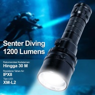 YUPARD Senter LED Diving 1200 Lumens 3M IPX8 XM-L2 Waterproof Torch