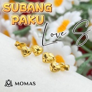 Subang Paku Love S Emas Original 916 Subang Emas Bajet Emas  Tulen 916