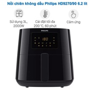 HÀNG MỚI 100% - Nồi chiên không dầu Philips HD9280/90 6.2 lít Bảo hành 24 Tháng.