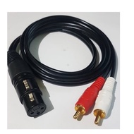 Female XLR To 2RCA Plug Audio Cable 1meter