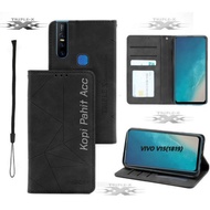 Case Vivo V15 Vivo 1819 Flip Cover Wallet Sarung Hp Casing Dompet Flip Magnet