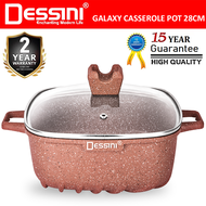 DESSINI ITALY 28CM Casserole Die Cast Aluminium Non Stick Pot Bowl Pan Cookware Tool with Cover Peri