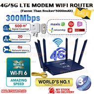 300Mbps 6 Antennas 4G/5G WiFi6 Router SIM Card Modem Unlimited Data Hotspot Wireless Boost Internet 