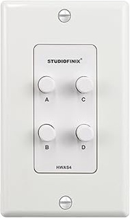 STUDIOFINIX in-Wall 4-Zone A/B/C/D Speaker Selector Switch, 120W Peak Power Per Channel Speaker Cont