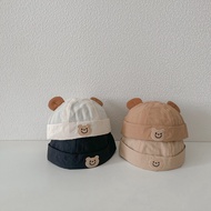 Cartoon Kids Brimless Hat Cute Bear Ear Infant Beanie Cap Korean Adjustable Toddler Docker Melon Cap