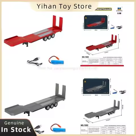 Car Toys Huina 1502 Rc Trailer 1/18 Platform Semi Trailer For 1:18 770s Rc Tractor Truck Remote Cont