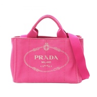【二手】Prada PRADA 托特包 CANAPA 玫紅色帆布 Canapa 兩用托特包 女士二手 B