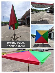 PAYUNG PETAK / SEGI SAIZ 7 KAKI DAN 8 KAKI 4 WARNA SEKALI KAKI / PAYUNG NIAGA PASAR MALAM