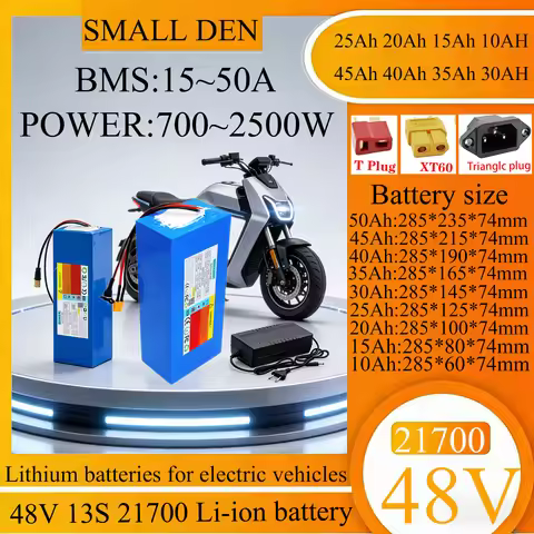 21700 Lithium battery pack 48V 10Ah 15Ah 20Ah 25Ah 30Ah 35Ah 40Ah 45Ah 50Ah 2500W With BMS For Motor