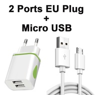 SMT🧼CM 1M 2M 3M Cable For Vivo X20 X21 X21i V7 V9 Youth Y81 Z1 Y71 Y83 Plus Micro Cables USB EU Charger Dual Adapter 1 2