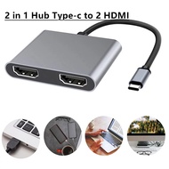 2 in 1 Type C To Dual HDMI Docking Station USB C To HDMI Hub Compatible 4K Two Screen Laptop High-speed USB 3.0 Fast Output Adapter for MacBook