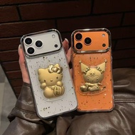 8 ️ ⃣ Suitable for OPPO A5 Sequined Gold Foil Epoxy Reno14 Phone Case Lucky KT Transparent Real Me V