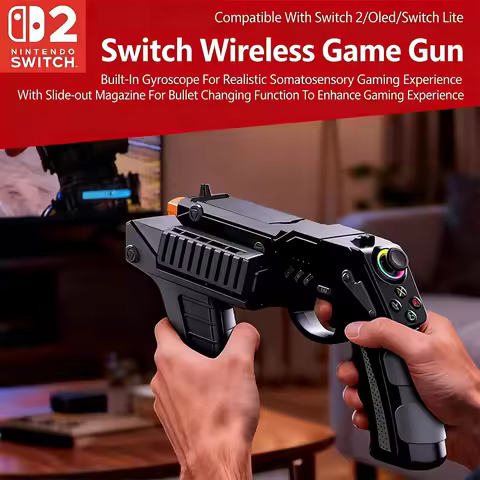 IPEGA Wireless Game Gun for PS4/PS3/Android/iOS/Switch/PC with Gyro Vibration Turbo Hall Joystick Ga