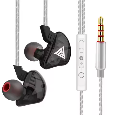 QKZ CK5 New Sports Over-Ear Headphones, Transparent, Deep Bass Mobile Phone Music Headphones