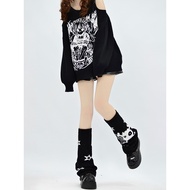 JK Dress with Skeleton Punk Design - Wide Leg, Two-Way Wearable Pile Socks | Z3K0