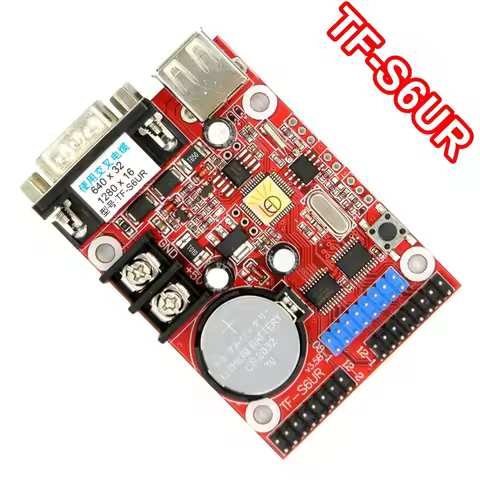 TF-S6UR USB + Serial Port LED Control Card 640x32 Pixels P10 F3.75 F5.0 P4.75 LED Sign Display Modul