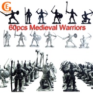 14/28/60pcs Medieval Knights Warriors Horses Simulation Ancient Soldiers Static Model Military Model
