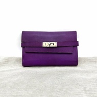 HERMES 紫羅蘭銀扣蜥蜴皮手拿包  15.5*10*2 98新配件塵袋
