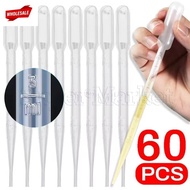 (BC)60Pcs Transparent Pipette Dropper - Disposable Safe Plastic Transfer Pipette - 1/2/3ML Scale Pip