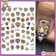 Travelight| 3Pcs/Set Nail Sticker Non-Fading 3D Effects Ultra Thin Leopard Tiger Nail Art Samping Decals for Manicure