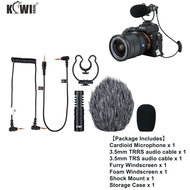 Kiwotos KM-VL1ไมโครโฟนหัวกลมใช้ได้กับ Olympus OM SYSTEM OM-1 Mark IIใช้กับกล้อง DSLRกล้องวิดีโอโทรศั