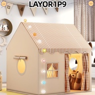 LAYOR1P9 Children's Castle Tent, Foldable Removable Kids Play Tent,  Double Curtains Princess Castle