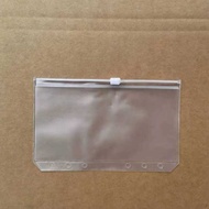 A6/A5 Zippered Six-hole PVC Binder Zipper Document Bag, Business Card Storage Bag
