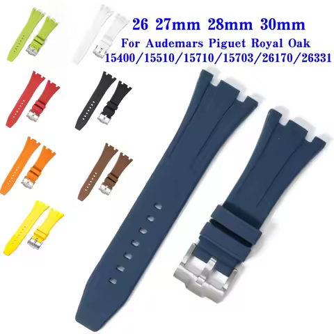 26 27mm 28mm 30mmStrap for AP Royal Oak Offshore 15400 26470 15703 Soft Rubber Silicone Watch Band f