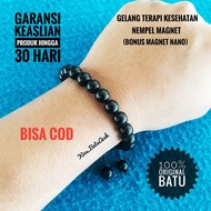 Gelang Batu Giok Black Jade Original Asli Aceh Cutting Kombinasi Bulat