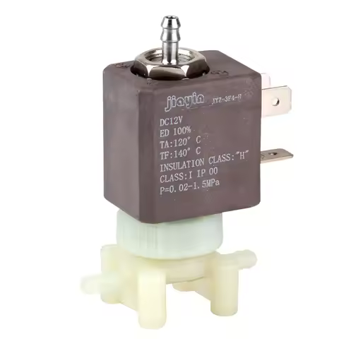 Jiayin JYZ-3 Normally Closed N/C 2/3 Way DC 12V 15bar Cannula Coffee Makers Steam Air Water 2 Positi