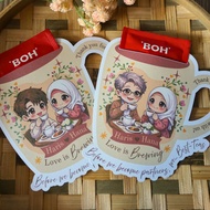 LOVE IS BREWING TEABAG CARD FOR DOORGIFT WEDDING/ANNIVERSARY/ETC CUSTOM NAME