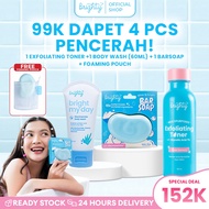 Brighty Multipurpose Exfoliating Toner X Bright My DAY BMD Niacinamide Body Wash 60 ML X Glow & Brig