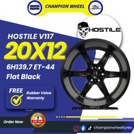*SET*HOSTILE Offroad Wheels Flat Black 117 20x12jj ET-44 6H139.7  with(4pcs)