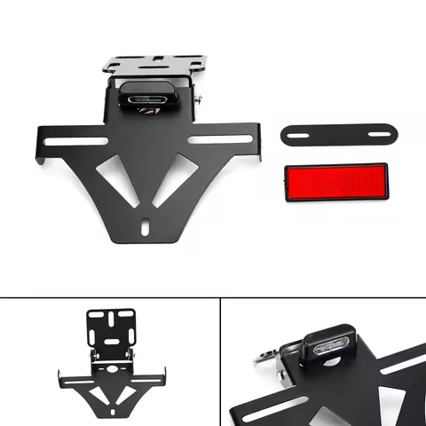 Areyourshop Universal Motorcycle Adjustable Angle License Number Plate Frame Holder Bracket Motor Bi
