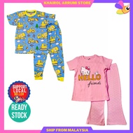 (7-12Y) Baju Tidur Budak / Kanak Kids Pyjamas Girls 7 - 12 Years  Baju Budak Perempuan Lengan Panjang Murah Viral Borong