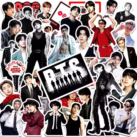 50PCS BTS K-pop Idol Vinyl Stickers Waterproof Self-Adhesive Decals for DIY Scrapbook Laptop Water B